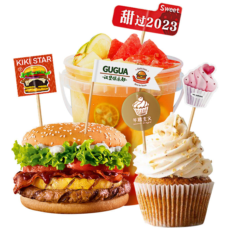 【客製免洗餐具】牙籤插旗